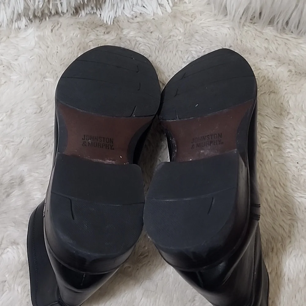 Johnston & Murphy Black Leather Chelsea Boots